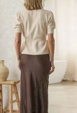 MIXED LACE MIDI SKIRT