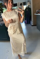 Lace silk top