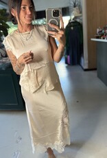 Lace silk top