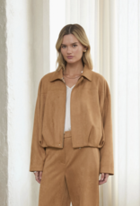 Faux Suede Bomber Jacket