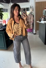 Faux Suede Bomber Jacket