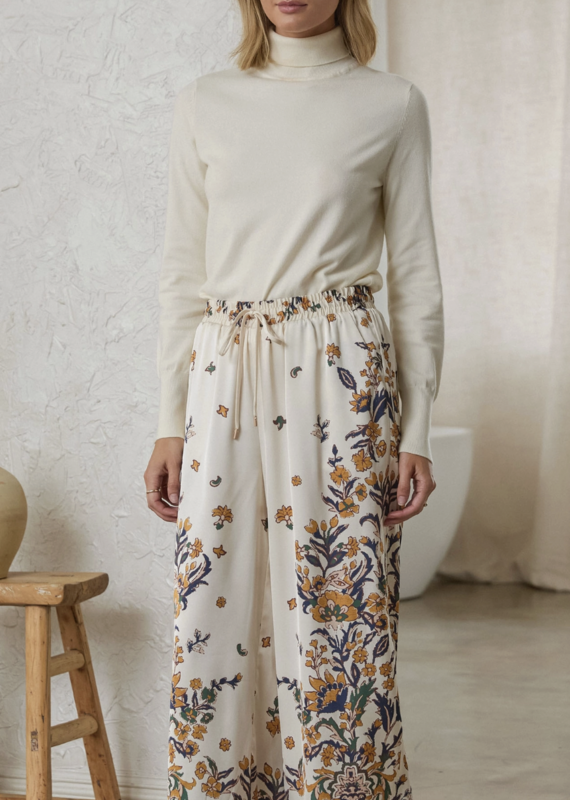 Floral Print Satin Pant