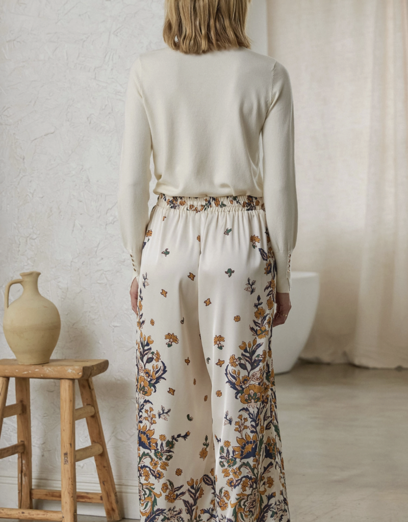 Floral Print Satin Pant