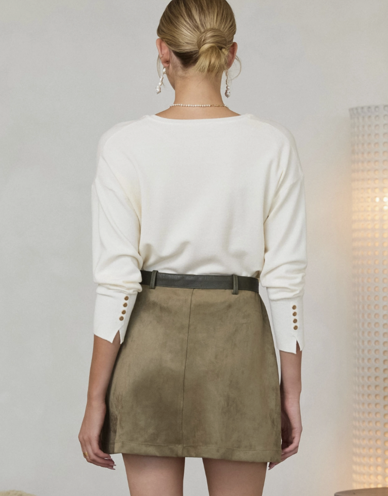 Ivory V-Neck Sweater