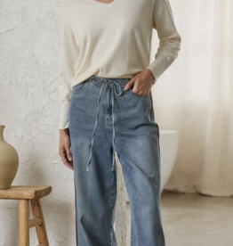 Denim Pants with Contrast