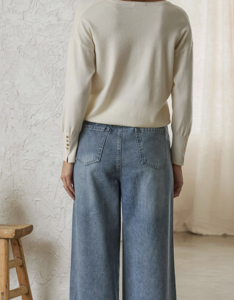 Denim Pants with Contrast