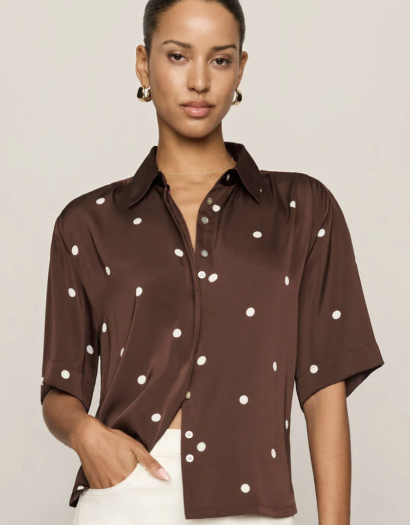 Mari Button Up Dot Top