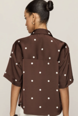 Mari Button Up Dot Top