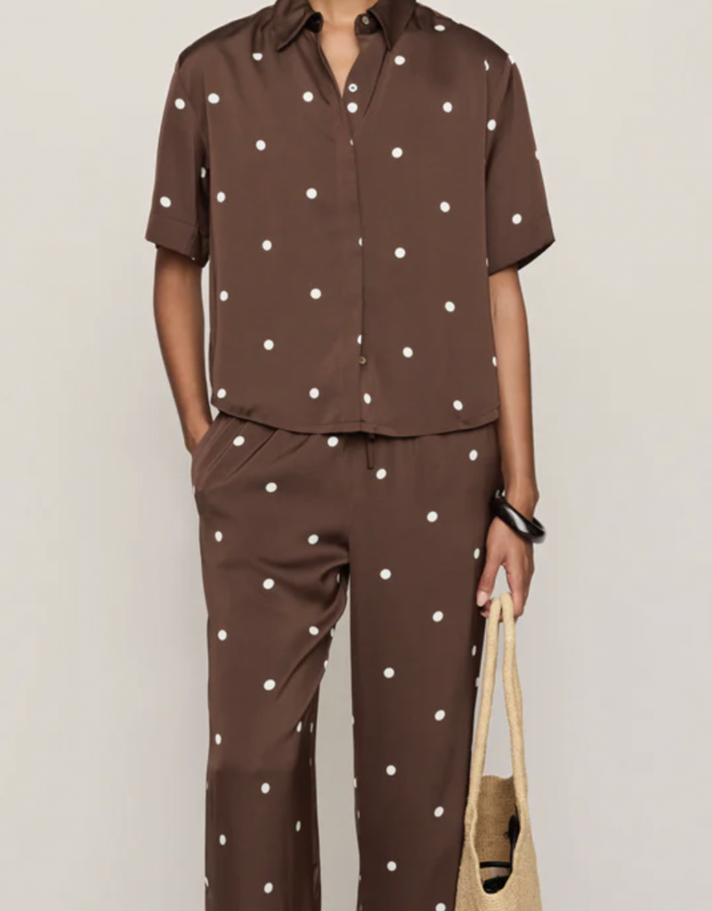 Mari Button Up Dot Top