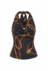 Chain Cowl Neck Top