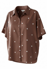 Mari Button Up Dot Top