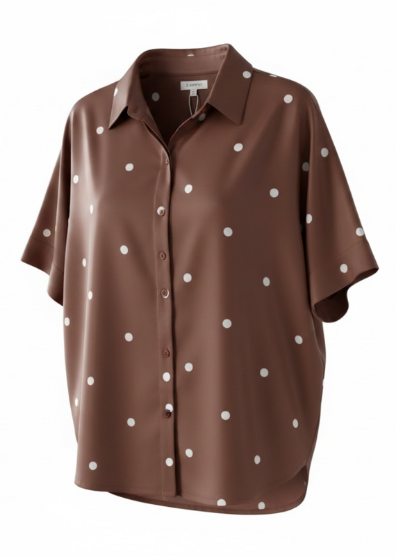 Mari Button Up Dot Top
