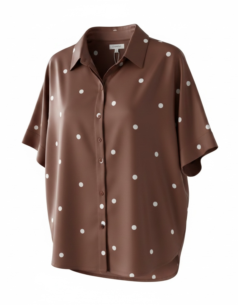 Mari Button Up Dot Top