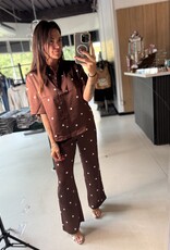 Mari Button Up Dot Top