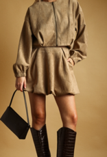 Suede Bubble Skirt