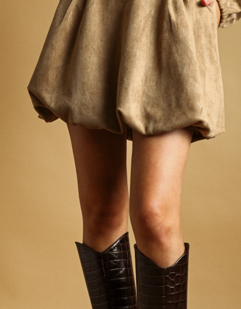 Suede Bubble Skirt