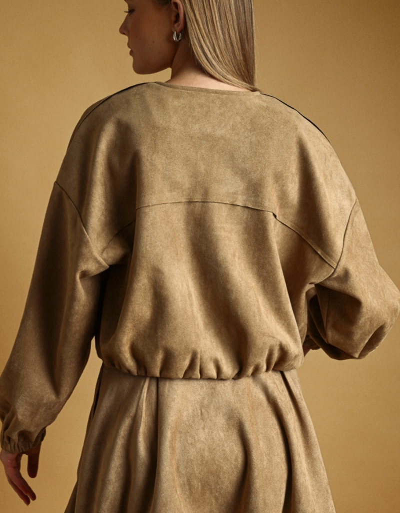 Suede Bubble Skirt