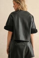 Button Faux Leather Shorts