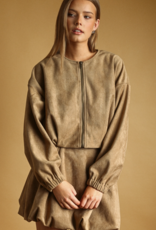Suede Pleated Jacket