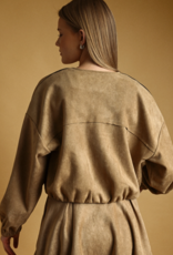 Suede Pleated Jacket