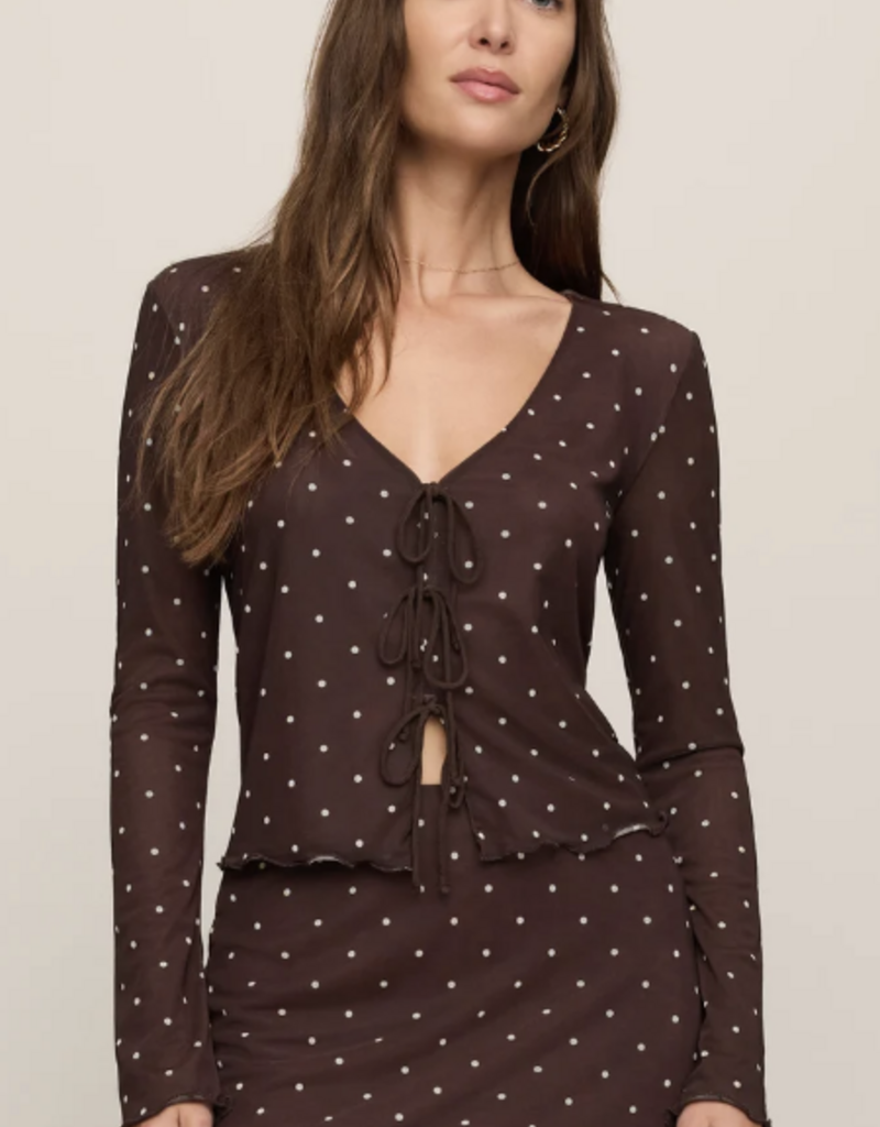Amara Polka Dot Mesh Top