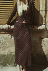 Eda Polka Dot Mesh Midi Skirt
