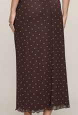 Eda Polka Dot Mesh Midi Skirt