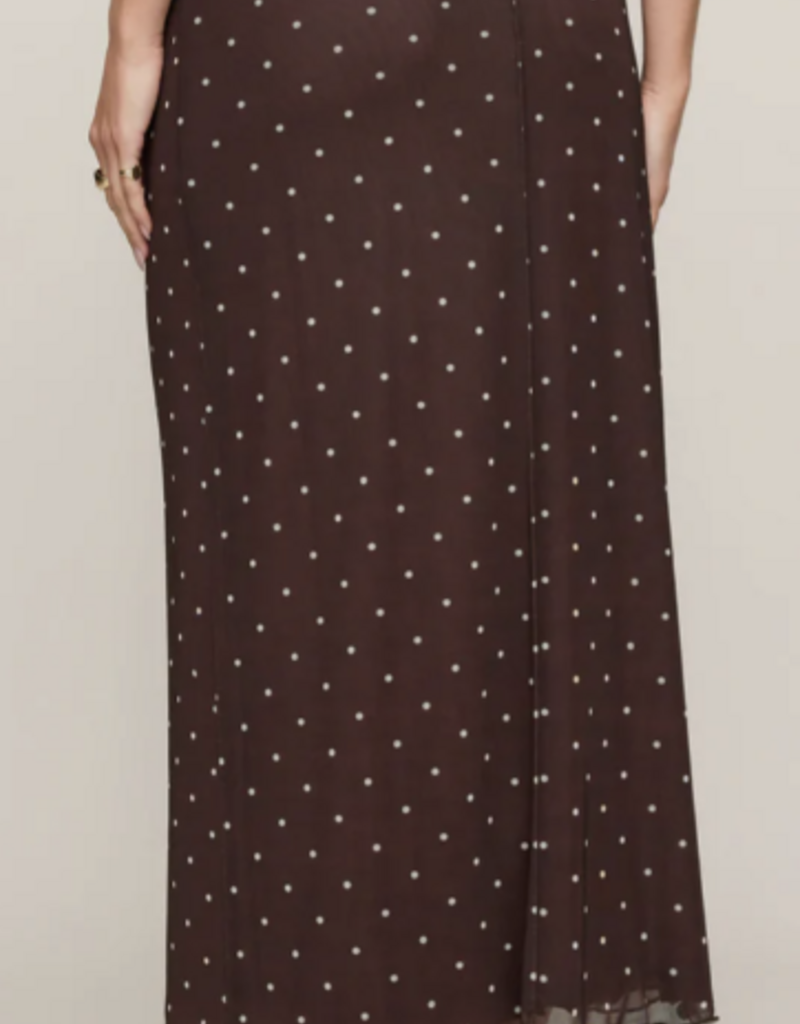 Eda Polka Dot Mesh Midi Skirt