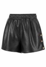 Button Faux Leather Shorts