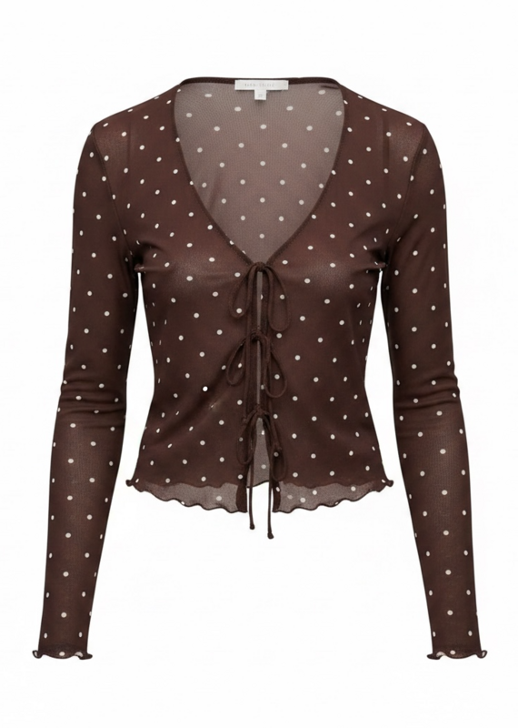 Amara Polka Dot Mesh Top