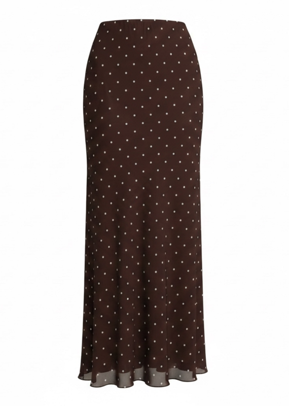 Eda Polka Dot Mesh Midi Skirt