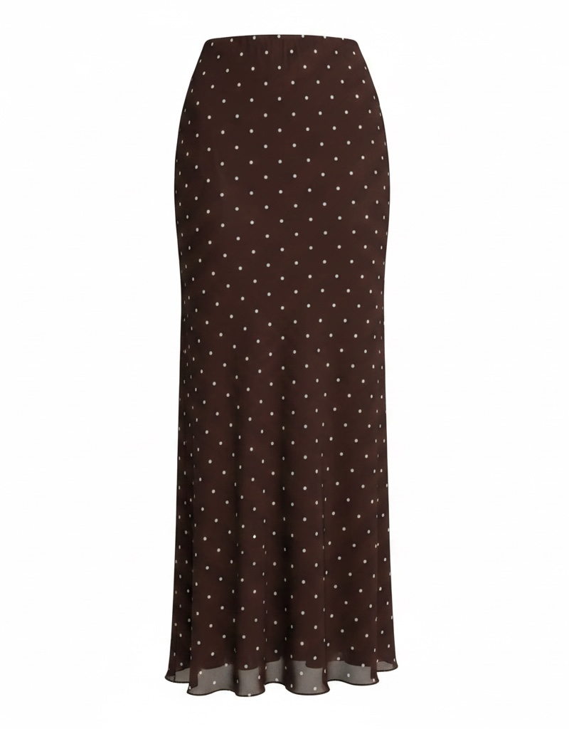 Eda Polka Dot Mesh Midi Skirt