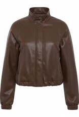 Faux Leather Bomber