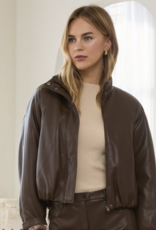Faux Leather Bomber