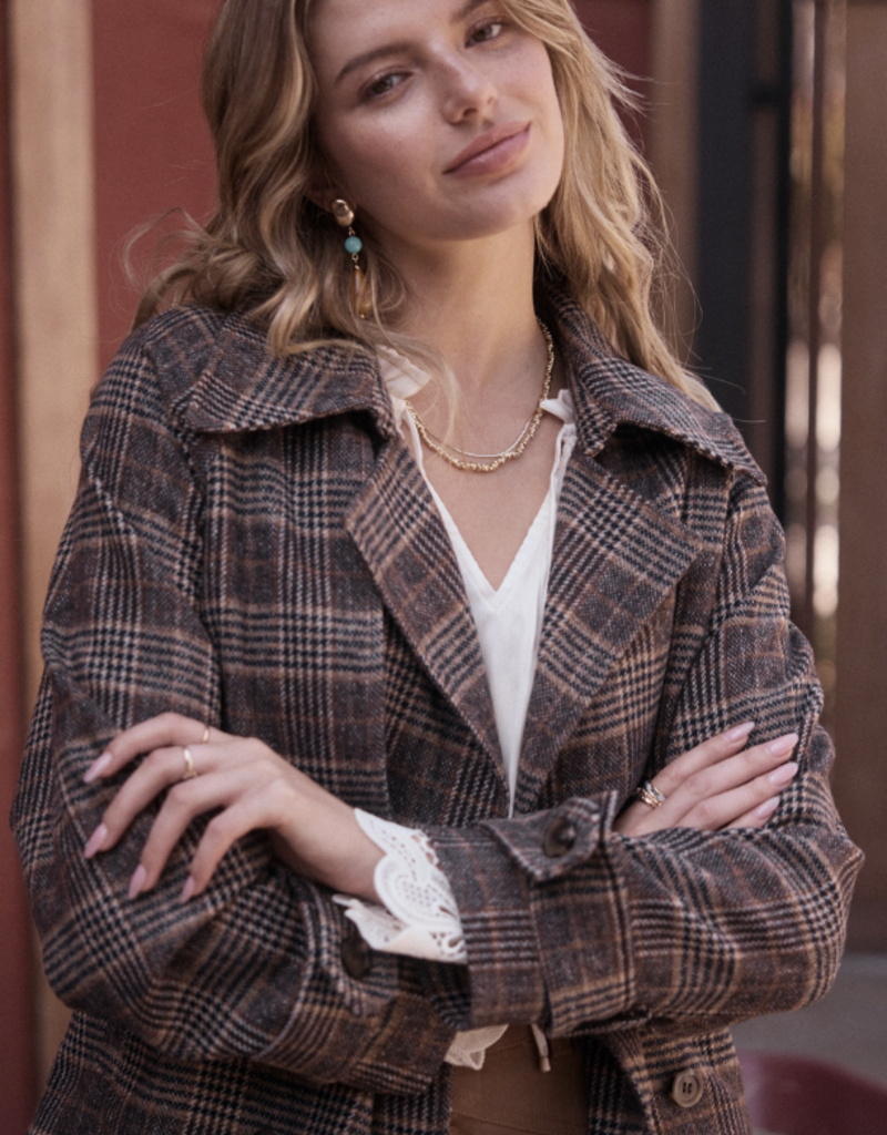 Cropped Plaid Jacket