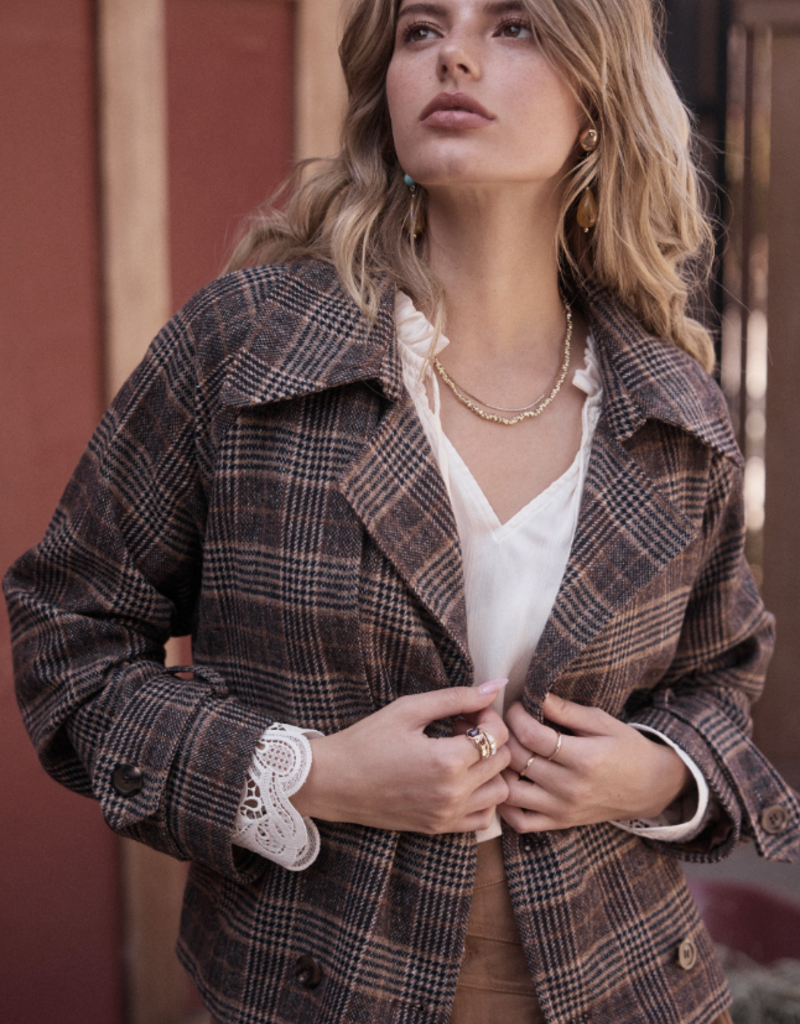 Cropped Plaid Jacket