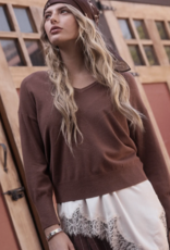 V Neck Sweater with arm detail