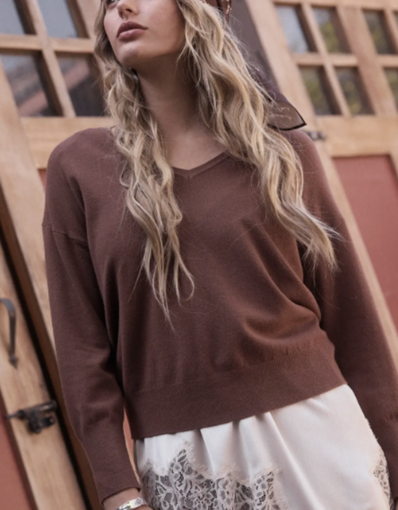 V Neck Sweater with arm detail