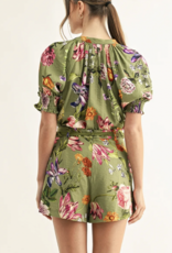 Olive Pleated Shorts