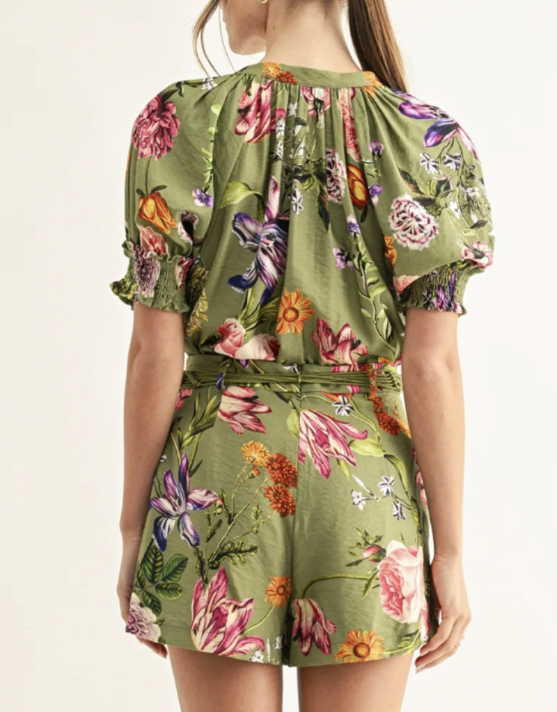 Olive Pleated Shorts