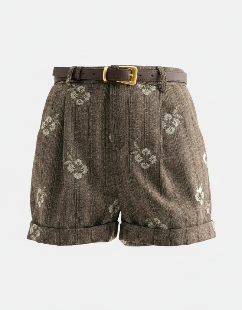 F267P6591- Belted Shorts