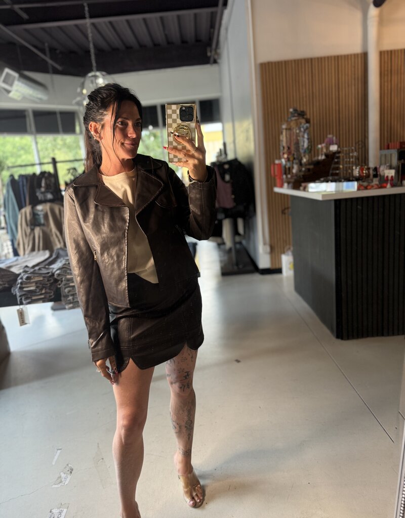Faux Leather Moto Jacket