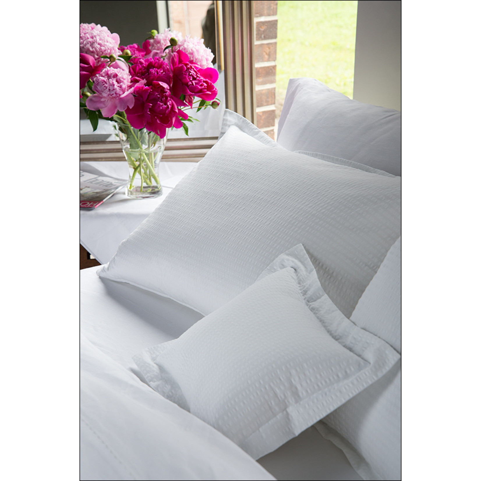 White Seersucker Duvet Cover - Queen