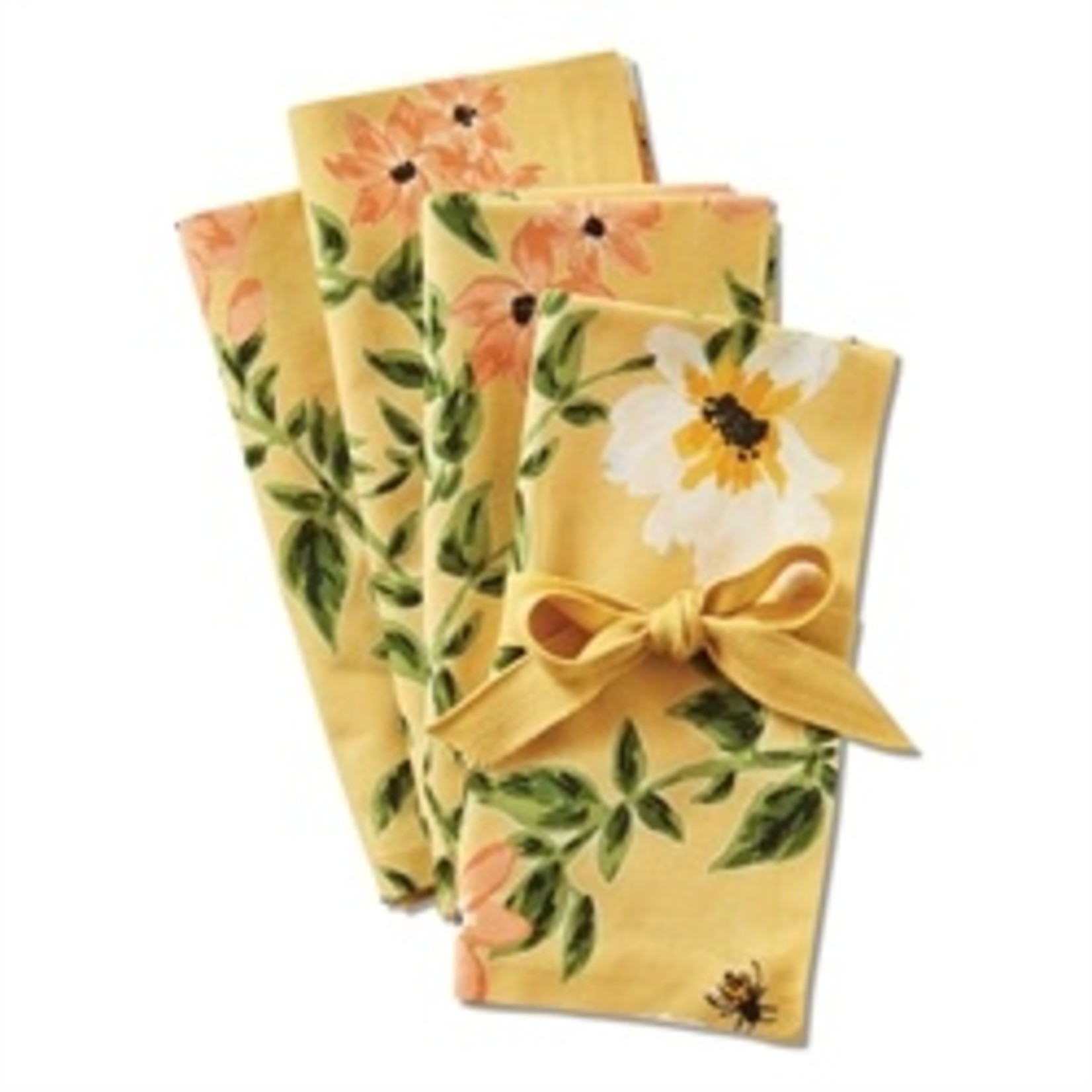 Bee Floral Yellow Napkin S/4