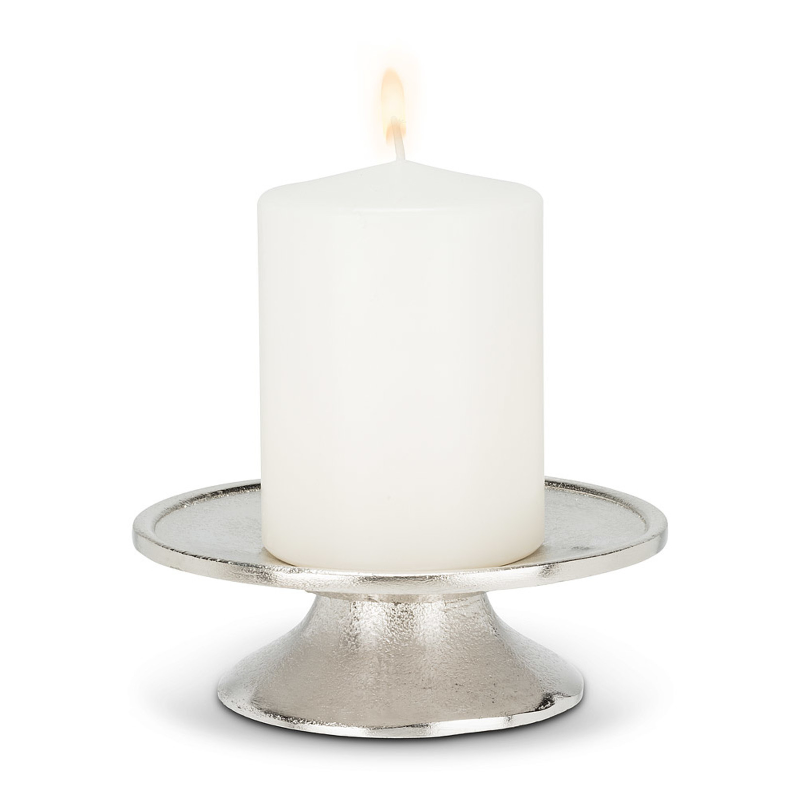 Abbott Pillar Candle Plate - Silver