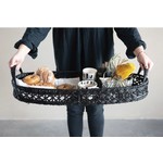 Hand Woven Black Rattan Tray