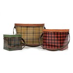 Metal Plaid Bucket - Medium