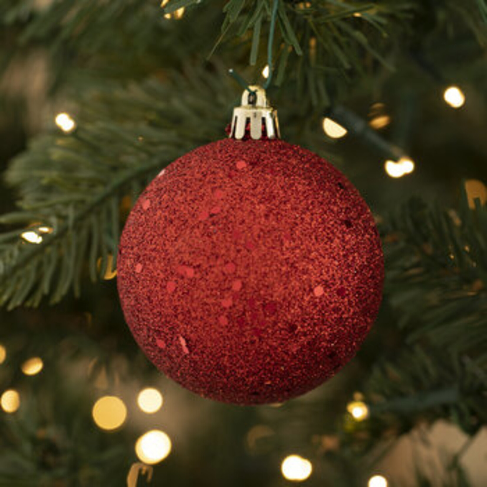 Red Glitter Ball Ornament