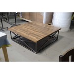 Iron Base Coffee Table - Pine