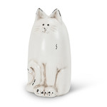 Abbott White Sitting Cat - 6"